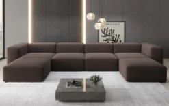 Designer U Sofa Snug in Bouclé