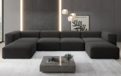 Designer U Sofa Snug in Bouclé