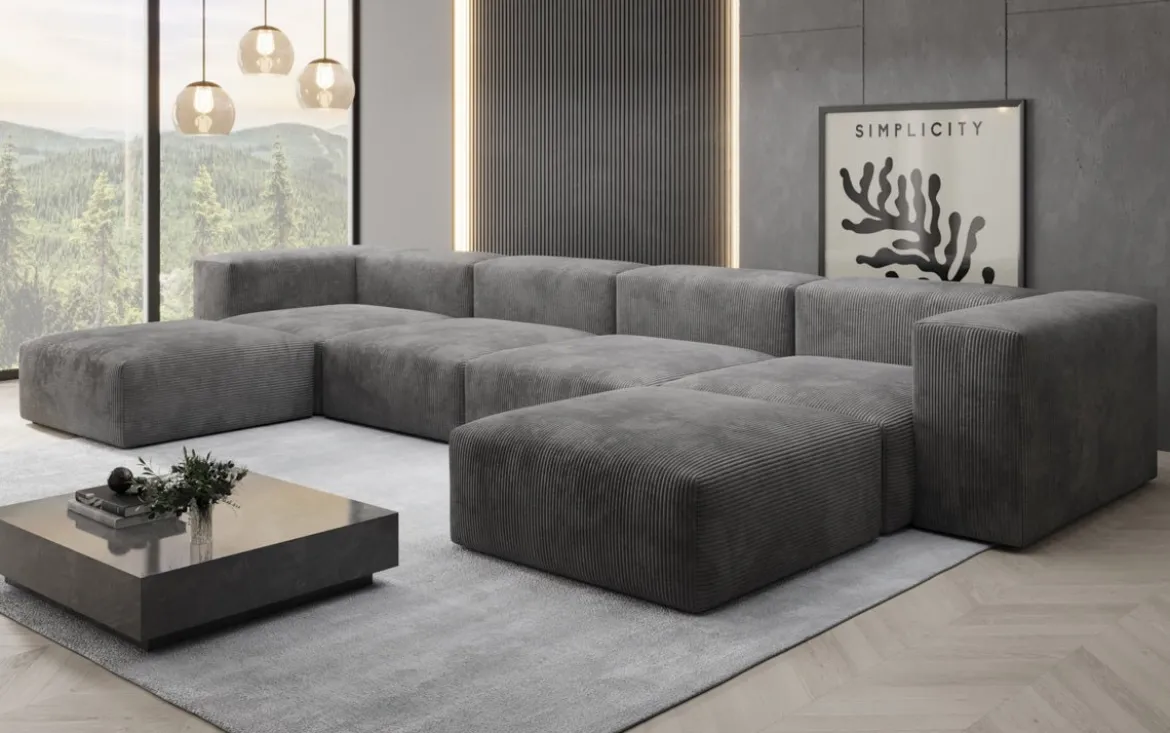 Designer U Sofa Snug in Cord