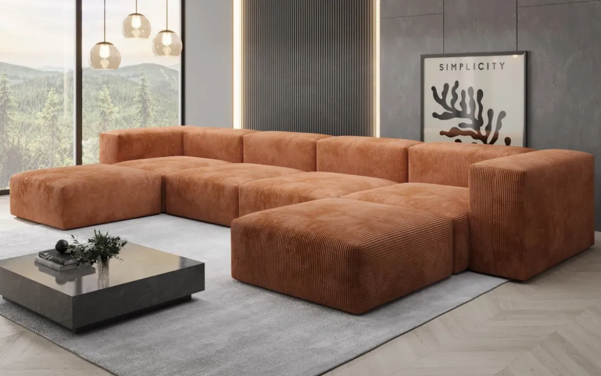 Designer U Sofa Snug in Cord