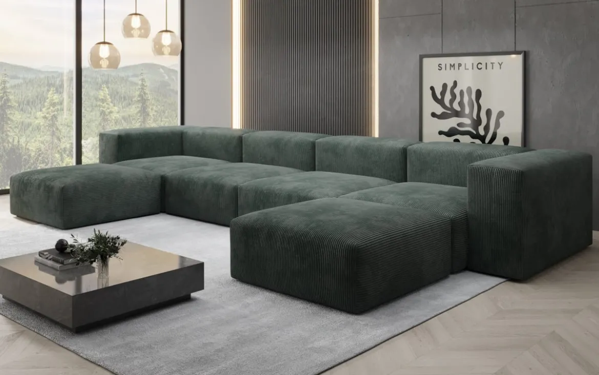 Designer U Sofa Snug in Cord