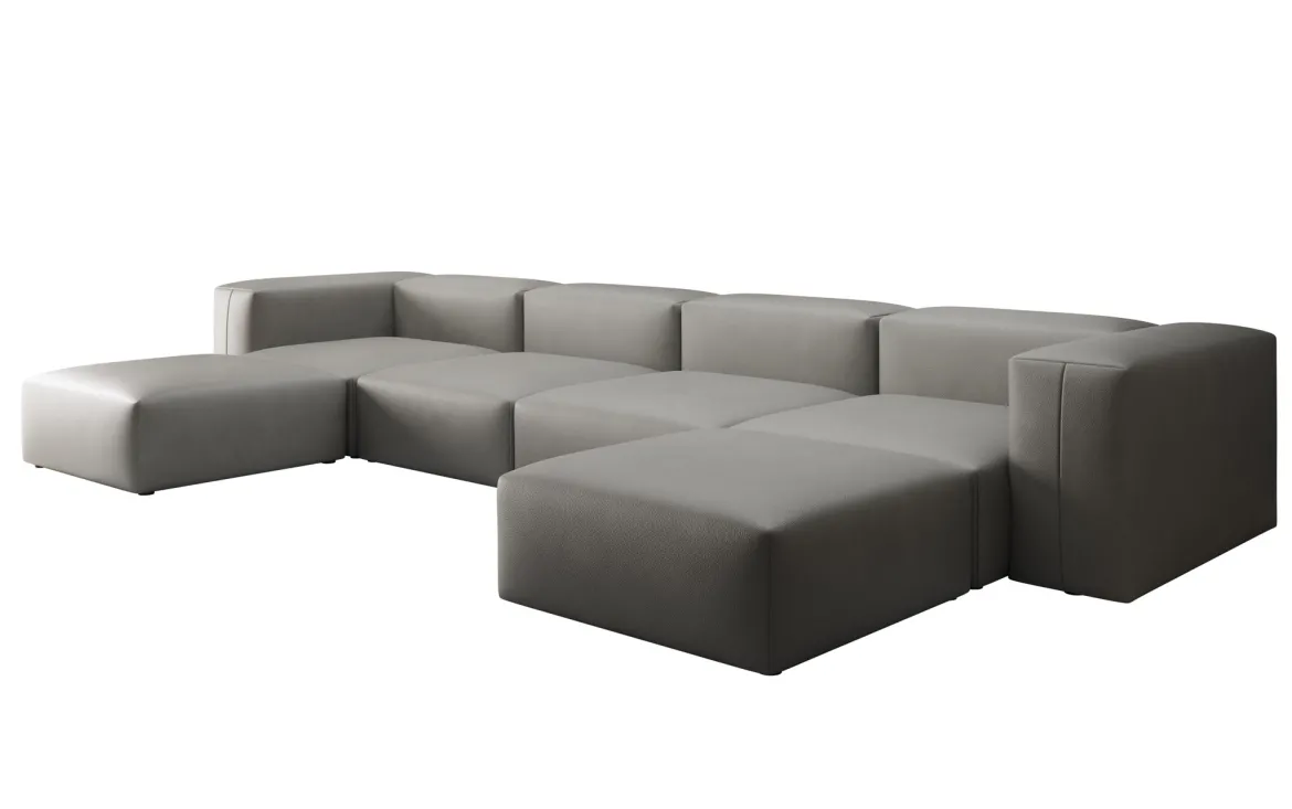 Designer U Sofa Snug in Echtleder