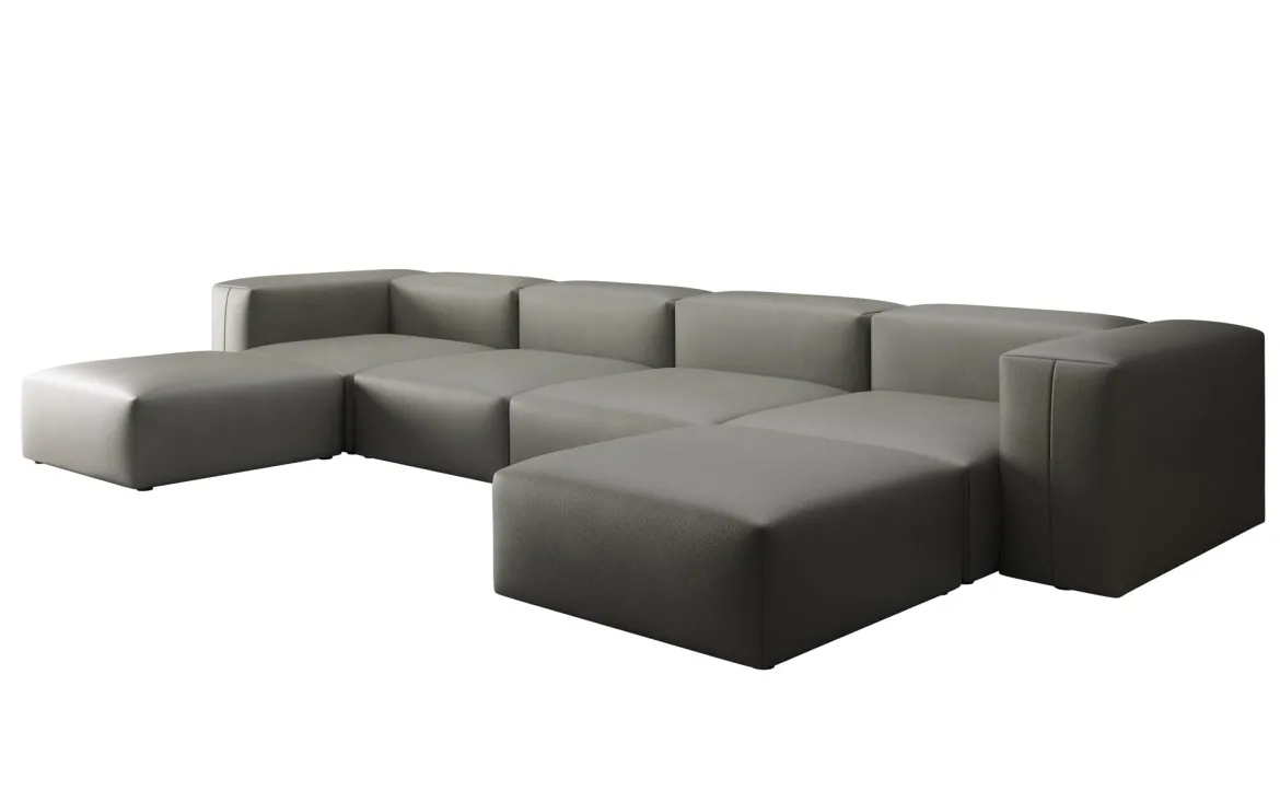 Designer U Sofa Snug in Echtleder