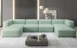 Designer U Sofa Snug in Echtleder