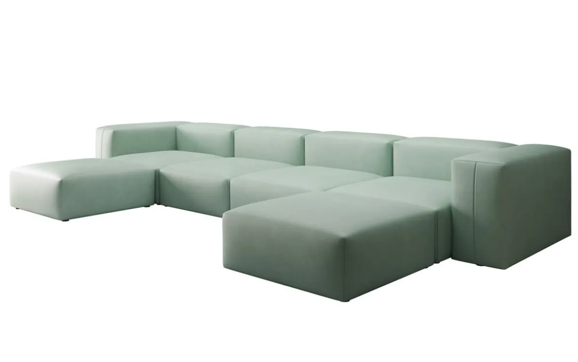 Designer U Sofa Snug in Echtleder