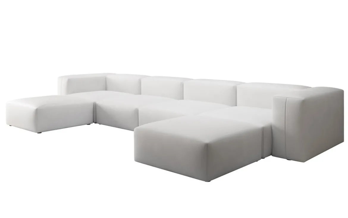 Designer U Sofa Snug in Echtleder