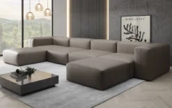 Designer U Sofa Snug in Echtleder