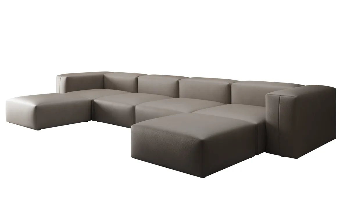 Designer U Sofa Snug in Echtleder