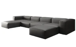 Designer U Sofa Snug in Echtleder