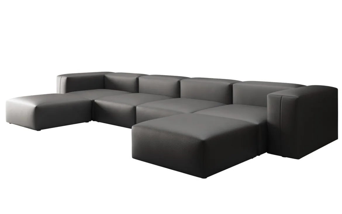 Designer U Sofa Snug in Echtleder
