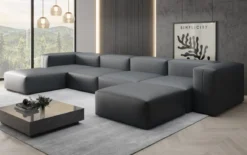 Designer U Sofa Snug in Echtleder
