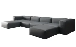 Designer U Sofa Snug in Echtleder