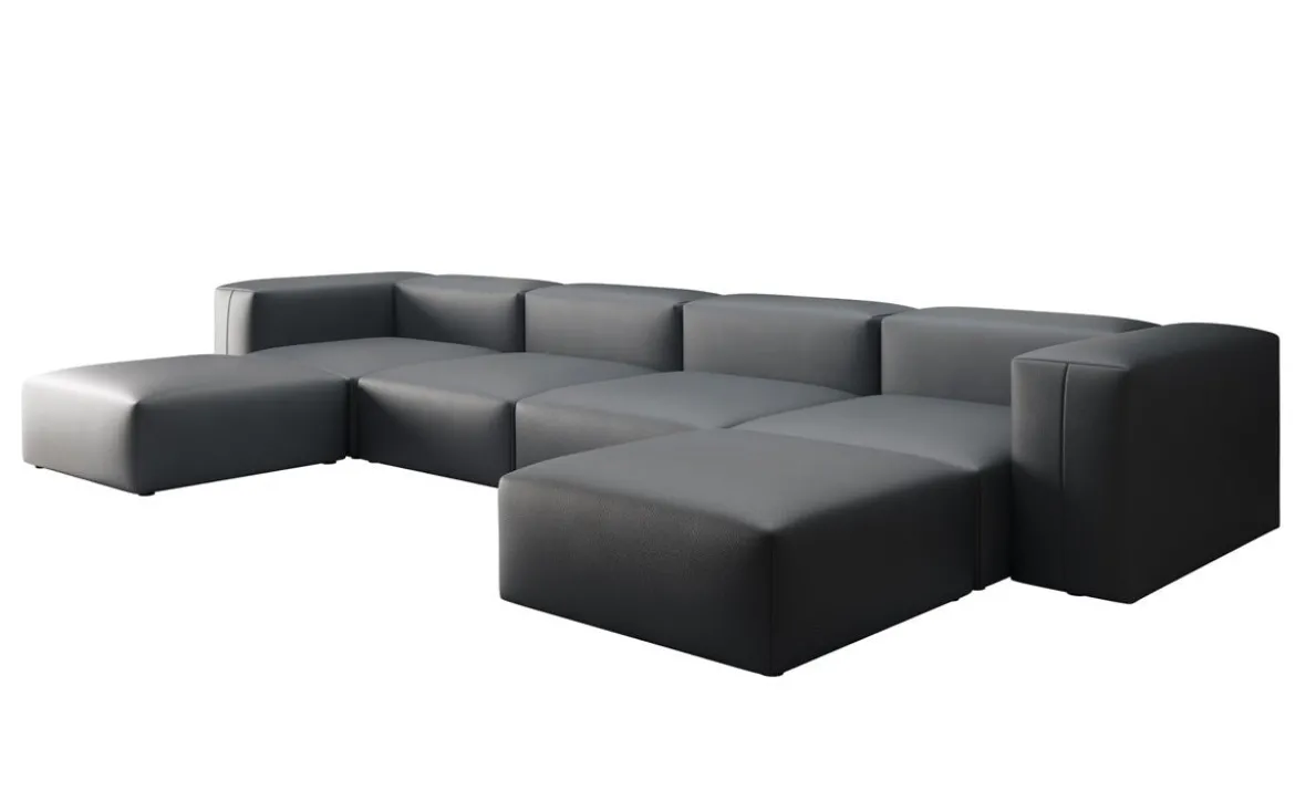 Designer U Sofa Snug in Echtleder