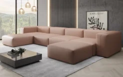 Designer U Sofa Snug in Echtleder