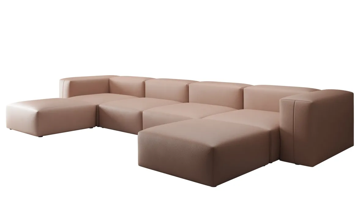 Designer U Sofa Snug in Echtleder