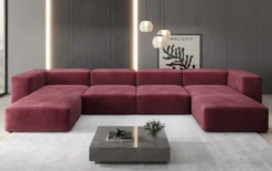 Designer U Sofa Snug in Samt