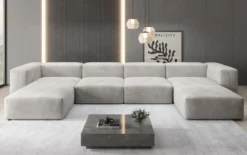 Designer U Sofa Snug in Samt