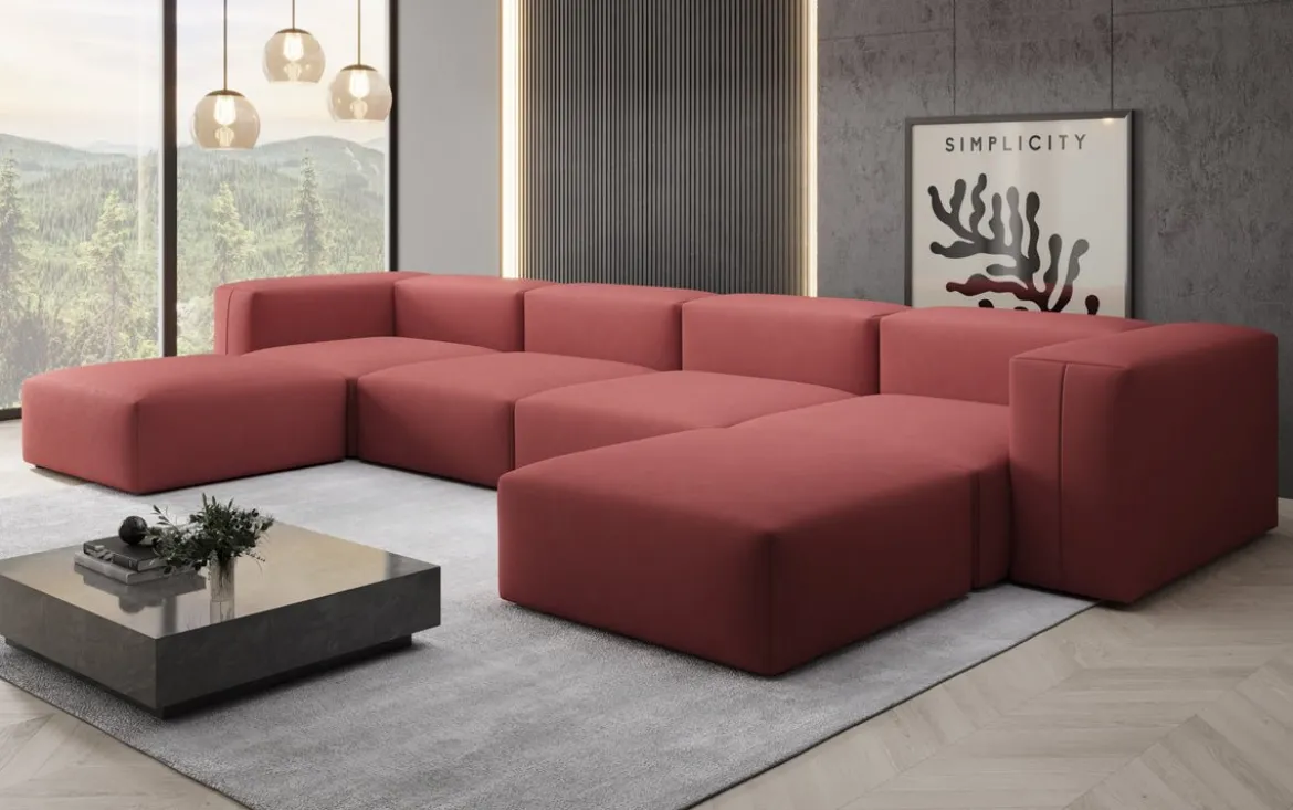Designer U Sofa Snug in Stoff
