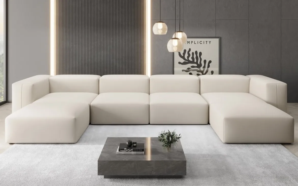 Designer U Sofa Snug in Stoff
