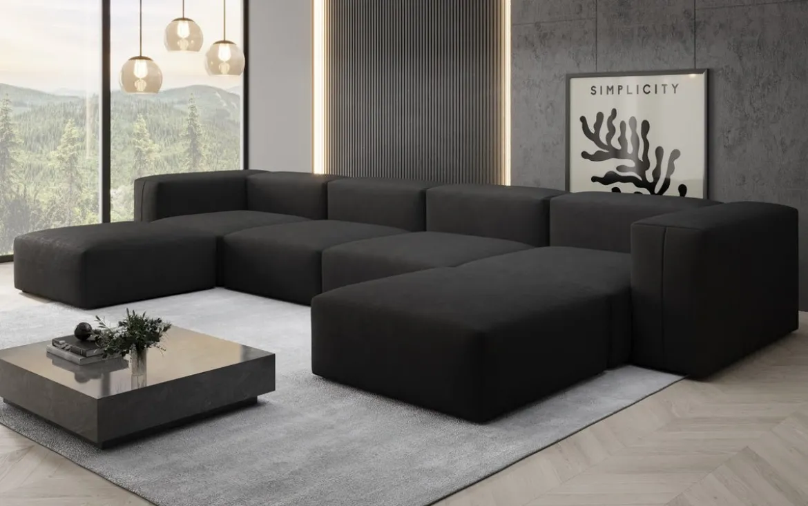Designer U Sofa Snug in Stoff