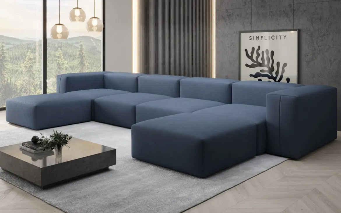 Designer U Sofa Snug in Stoff