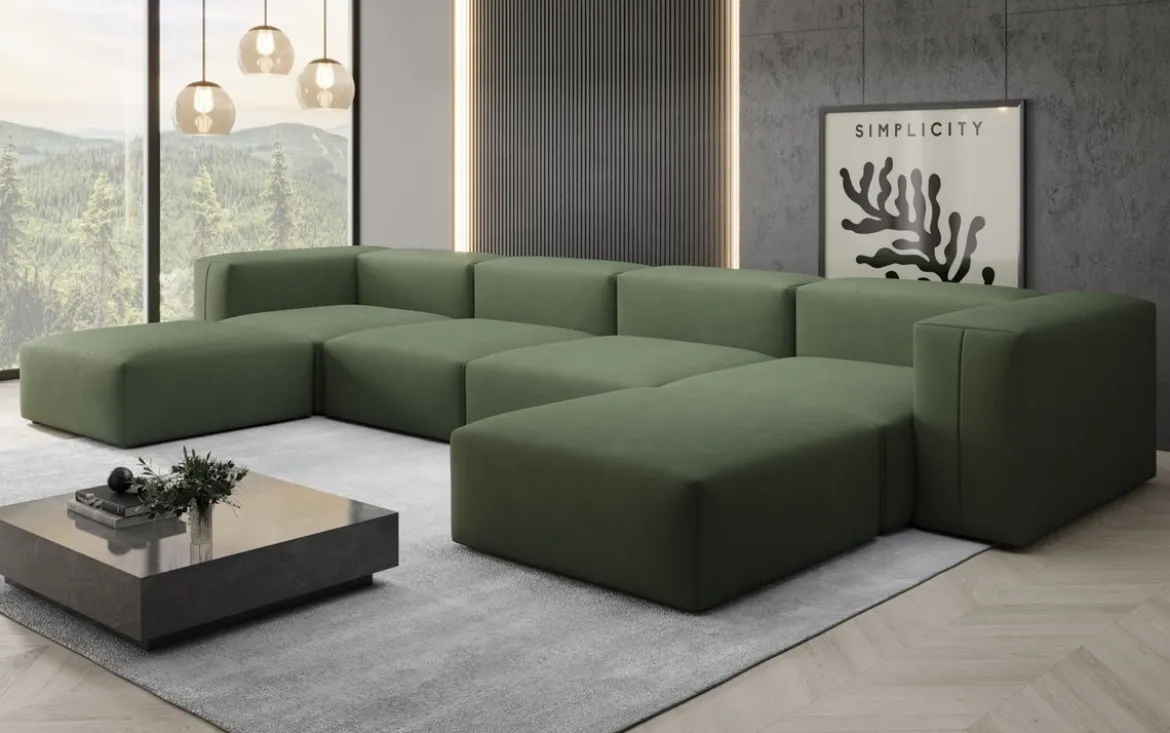 Designer U Sofa Snug in Stoff