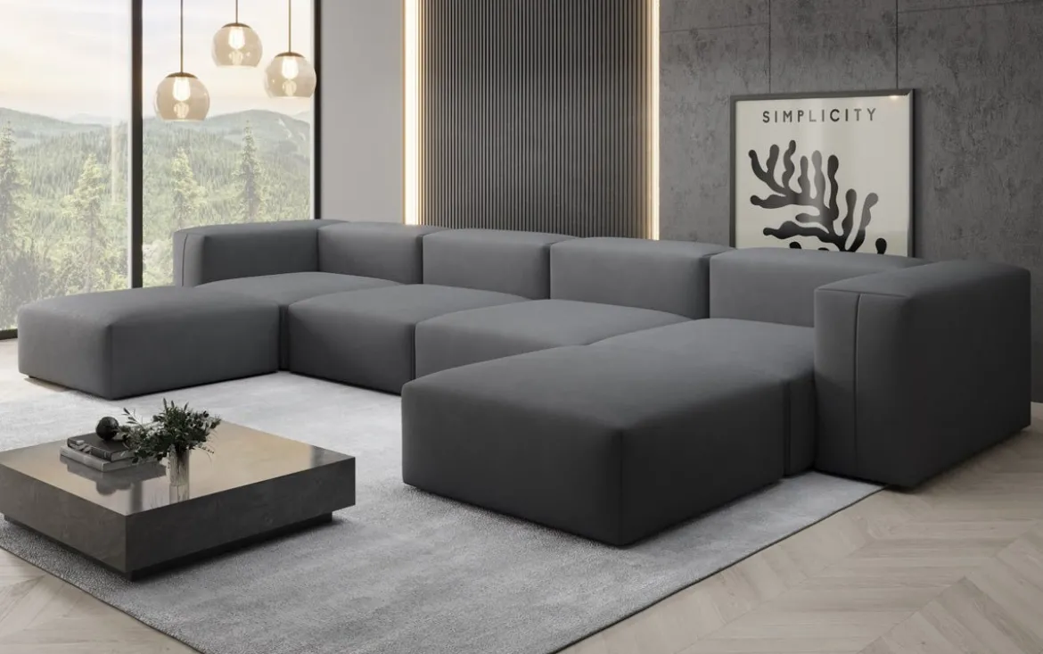 Designer U Sofa Snug in Stoff