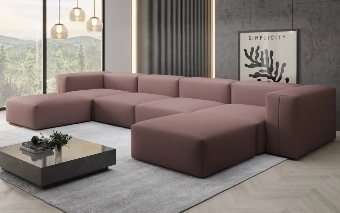 Designer U Sofa Snug in Stoff