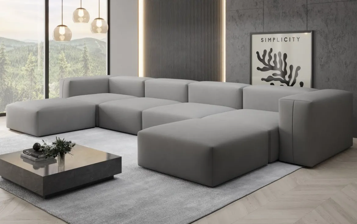 Designer U Sofa Snug in Stoff