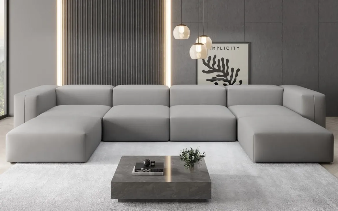 Designer U Sofa Snug in Stoff