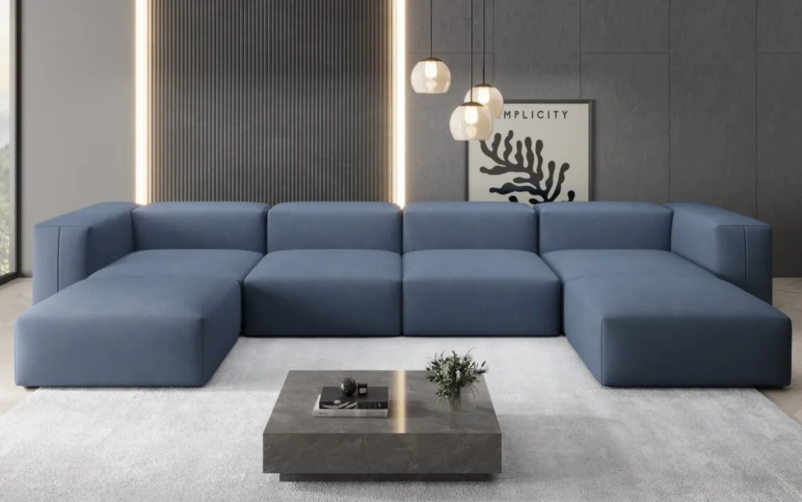 Designer U Sofa Snug in Stoff