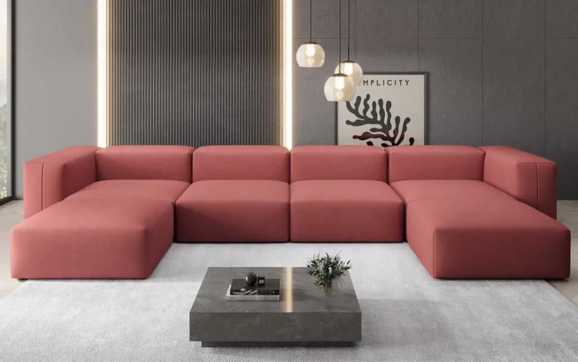 Designer U Sofa Snug in Stoff