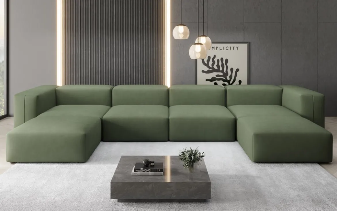 Designer U Sofa Snug in Stoff