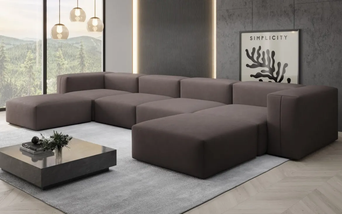 Designer U Sofa Snug in Stoff