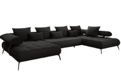 Designer U Sofa Sydney Bouclé mit elektrischer Schlaffunktion