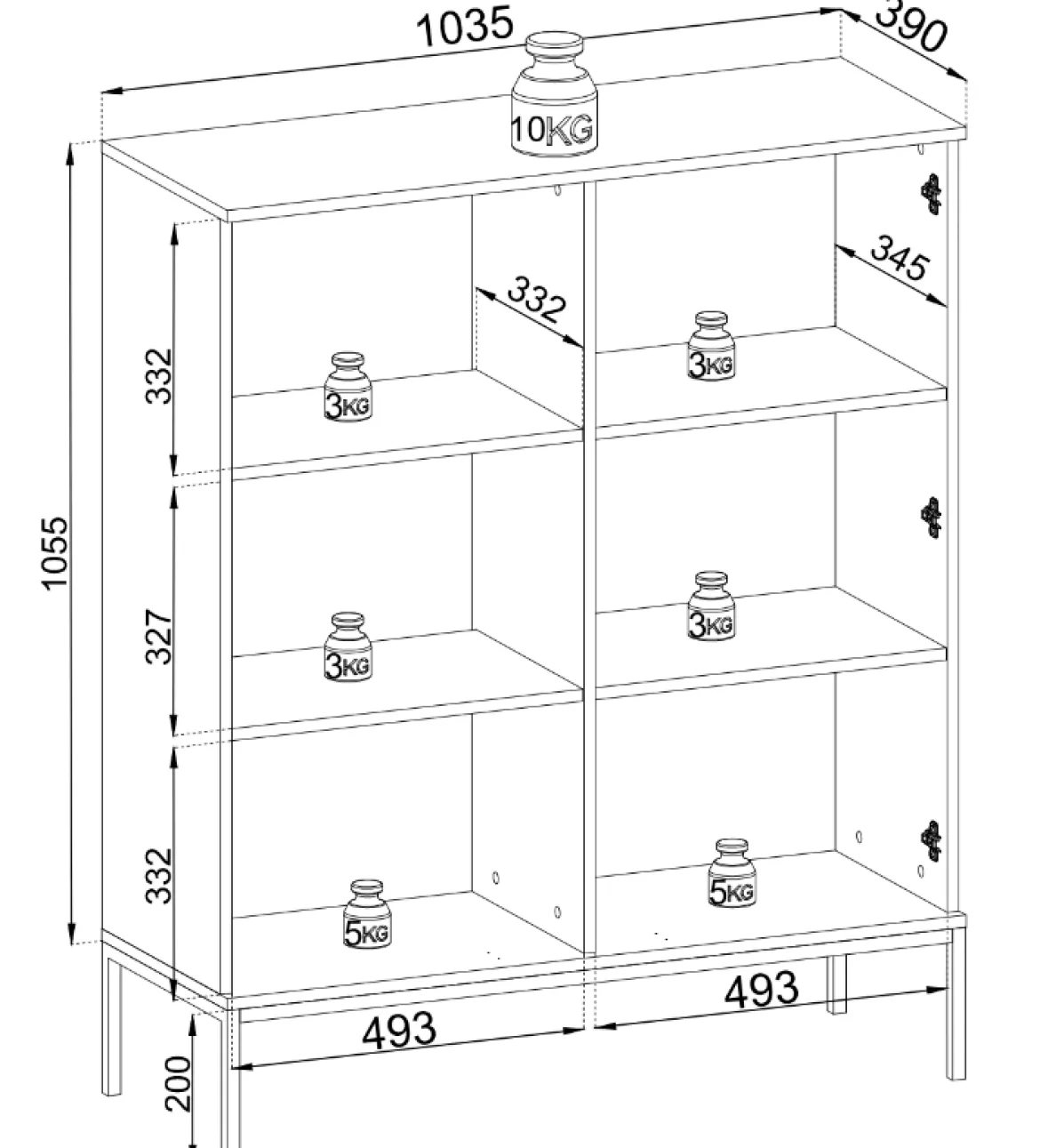 Designer Vitrine Nayra inkl. LED