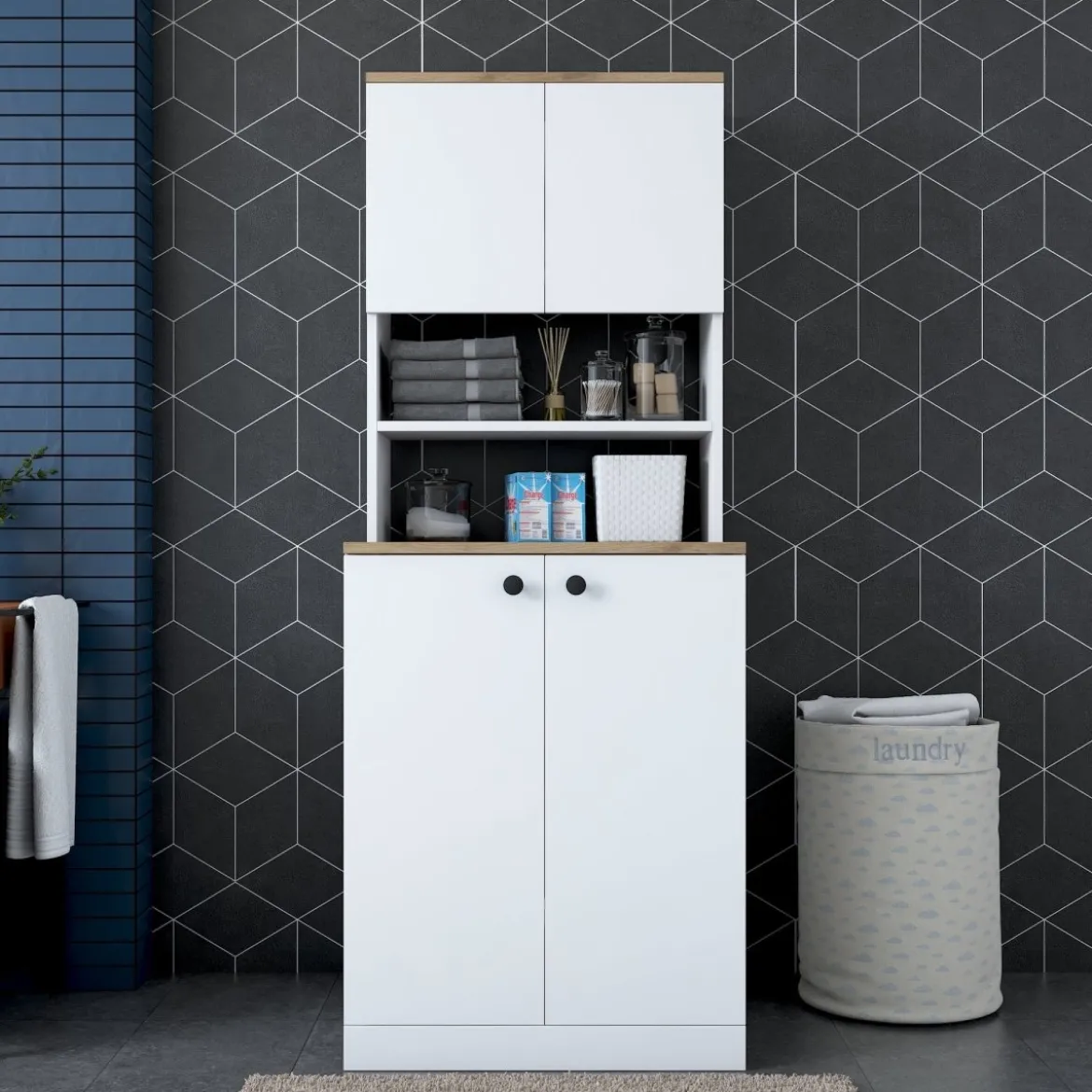 Designer Waschmaschinen - Schrank Luvaro