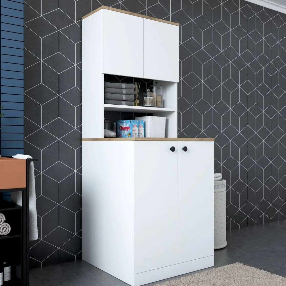 Designer Waschmaschinen - Schrank Luvaro