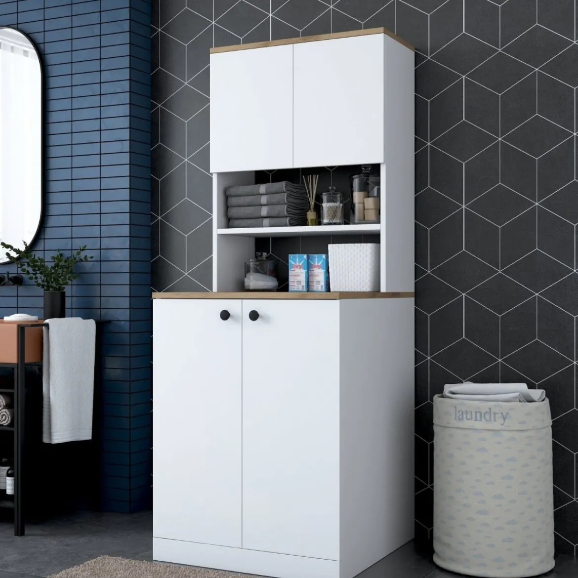Designer Waschmaschinen - Schrank Luvaro