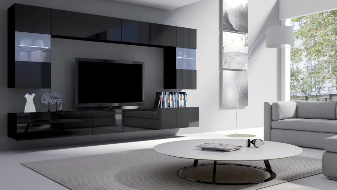 Designer Wohnwand Da Vinci mit LED