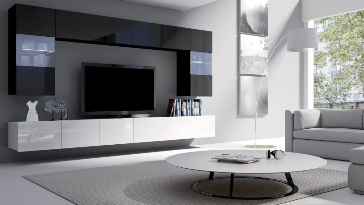 Designer Wohnwand Da Vinci mit LED