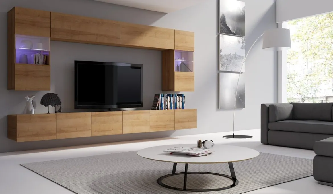 Designer Wohnwand Da Vinci mit LED