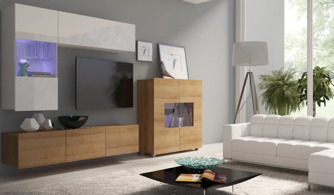 Designer Wohnwand Miro mit LED