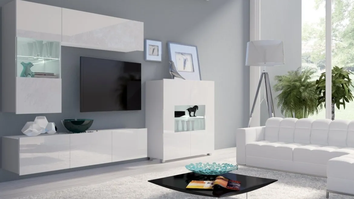 Designer Wohnwand Miro mit LED