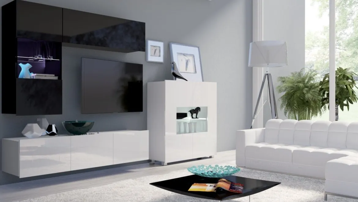 Designer Wohnwand Miro mit LED