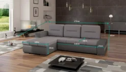 Ecksofa Olario mit Schlaffunktion und Stauraum