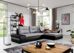 Ecksofa Olario mit Schlaffunktion und Stauraum