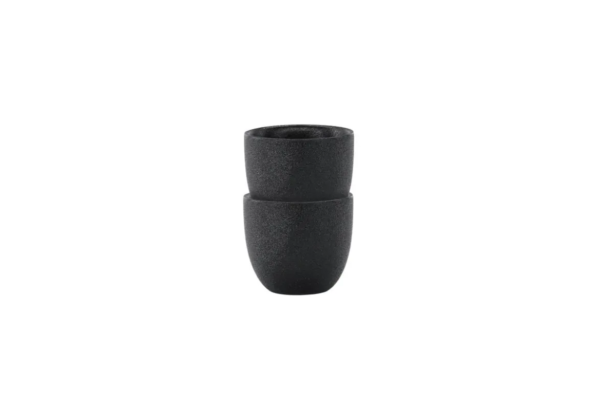 Eierbecher Black Swan - 2er-Set aus schwarzem Porzellan