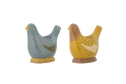 Eierbecher Maya – Handbemalte Vogelmotive aus Steingut (2er-Set)