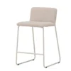 2er Set - Barhocker Adele mit weichem Bouclé-Bezug in Beige